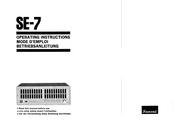Sansui SE-7 Operating Instructions Manual