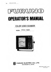 Furuno Color Video Sounder FCV-522 Operator's Manual