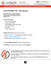 Axis 0779-004 User Manual