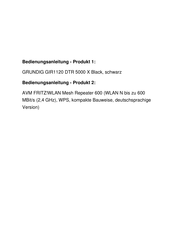 Grundig DTR 5000 User Manual