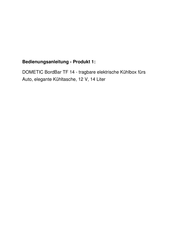 Dometic 9600000499 Operating Manual