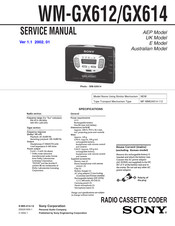 Sony WM-GX614 Service Manual