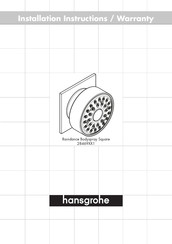 Hans Grohe AXOR Bodyvette Square 28469 1 Series Installation Instructions / Warranty