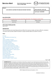Mazda CX-50 2022 Service Alert