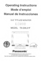 Panasonic PANAFLAT LC-90S Operating Instructions Manual