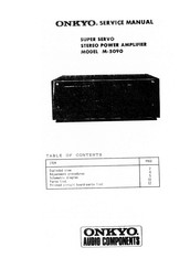 Onkyo M-5090 Service Manual