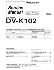 Pioneer DV-K102 Service Manual