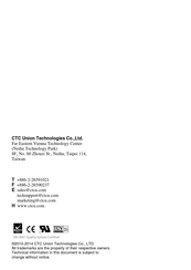 CTC Union FRM220A-16E1/ET100 Quick Start Manual