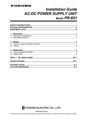 Furuno PR-851 Installation Manual