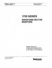 Tektronix 1750 Series Instruction Manual