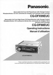 Panasonic CQDF88EUC - AUTO RADIO/CD DECK Operating Instructions Manual