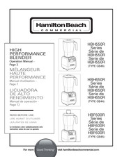 Hamilton Beach Commercial HBH550R Series Operation Manual