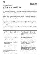 Russka Rollator vital plus XL 62 User Instructions