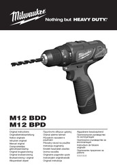 Milwaukee M12 BDD-402C Original Instructions Manual