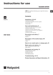 Hotpoint FDF 9640 Instructions For Use Manual