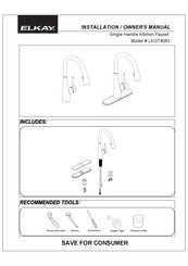 Elkay LKGT4083LS Installation & Owner's Manual