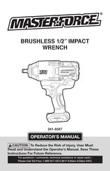 MasterForce 241-0347 Operator's Manual