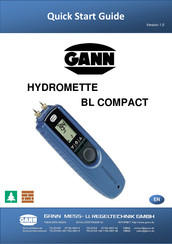 GANN HYDROMETTE BL COMPACT Quick Start Manual