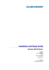 Clavister SG3100 Series Installation And Setup Manual