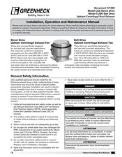 Greenheck CUBE Installation, Operation And Maintenance Manual