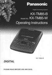 Panasonic KX-TM85B Operating Instructions Manual