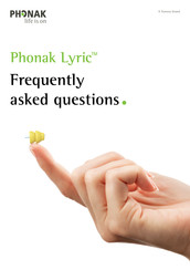 Sonova Phonak Lyric Frequently Asked Questions Manual