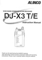 Alinco DJ-X3 T Instruction Manual