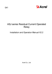 Acrel ASJ10-LD1C Installation And Operation Manual