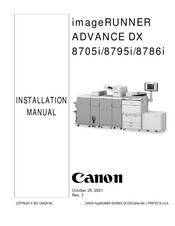 Canon imageRUNNER ADVANCE DX 8786i Installation Manual