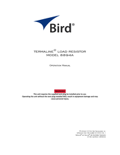 BIRD TERMALINE 8894A Operation Manual