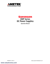 Ametek Sorensen DHP Series Operation Manual