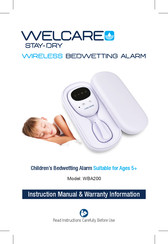 Welcare Stay-Dry WBA200 Instruction Manual &  Warranty Information