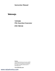 Tektronix VITS201 Instruction Manual