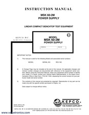 KEPCO MSK 60-2M Instruction Manual