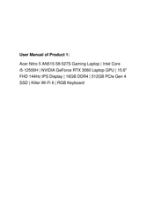 Acer NITRO 5 AN515-58-527S User Manual