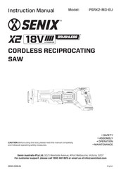 Senix X2 PSRX2-M3-EU Instruction Manual