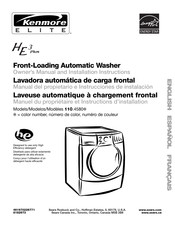 Kenmore ELITE HE3 Plus 110.4580 Series Owner's Manual And Installation Instructions