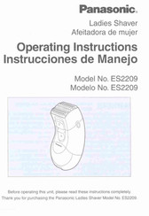 Panasonic ES-2209 Operating Instructions Manual