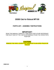 Original Tractor Cabs 20280 Assembly Instructions Manual