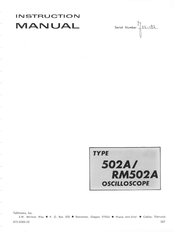 Tektronix RM502A Instruction Manual