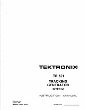Tektronix TR 501 Instruction Manual
