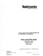 Tektronix PFG 5105 Instruction Manual