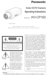 Panasonic WVCP160 - COLOR CCTV CAMERA Operating Instructions Manual