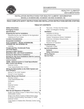Healthy Climate Solutions HCWHD5-080 Installation Instructions Manual