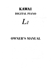 Kawai L1 -LDS Owner's Manual