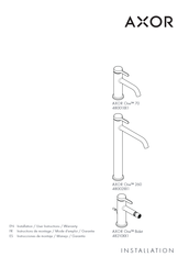 Axor One Bidet 48210 1 Series Installation/User Instructions/Warranty