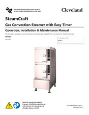 Welbilt CLEVELAND SteamCraft 24CGA10 Operation Installation Maintenance Manual