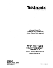 Tektronix 4025 Service Manual