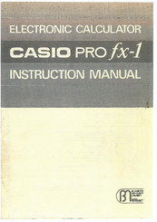 Casio PRO fx-1 Instruction Manual