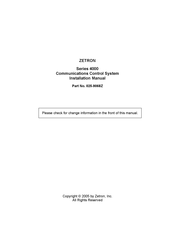ZETRON 4000 Series Installation Manual